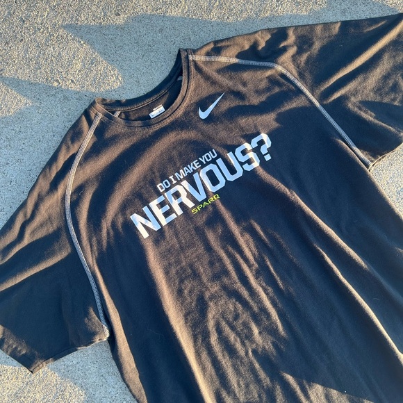 Nike “Do I Make You Nervous” Athletic Tee Shirt - Picture 3 of 7